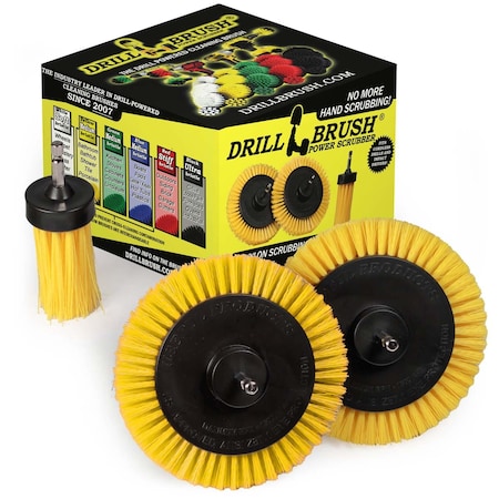 Drill Brush Power Scrubber By Useful Products 5 in W 5 in L Brush, Yellow Y-EES-1L-QC-DB